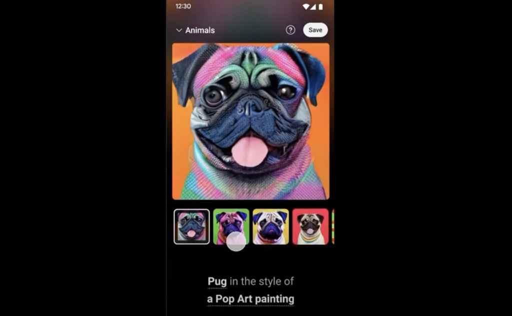 An image of YouTube Music's new AI-generated playlist art tool