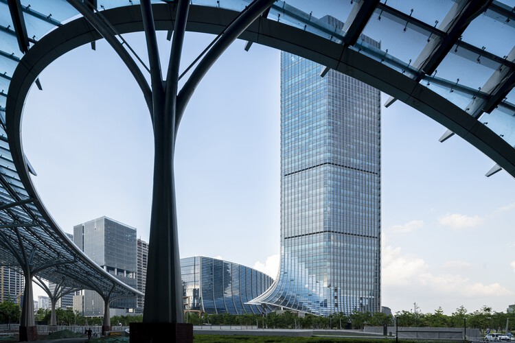 Shanghai West Bund AI Tower and Square / Nikken Seki - exterior photography, cityscape, arch